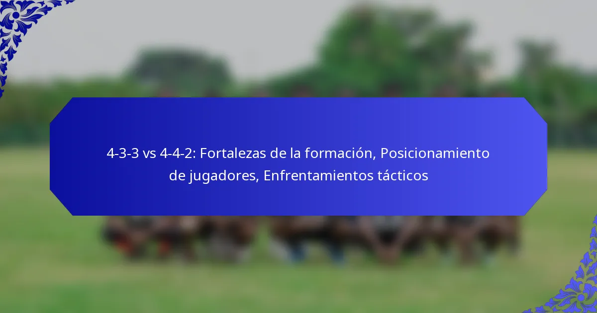 4-3-3 vs 4-4-2: Fortalezas de la formación, Posicionamiento de jugadores, Enfrentamientos tácticos