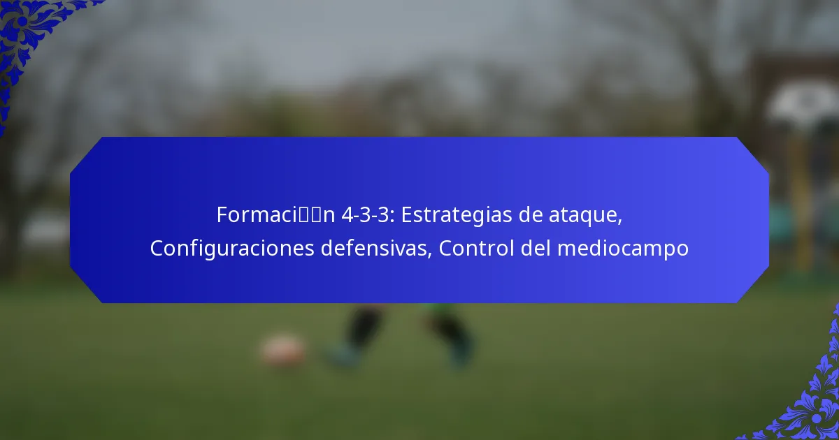 Formación 4-3-3: Estrategias de ataque, Configuraciones defensivas, Control del mediocampo